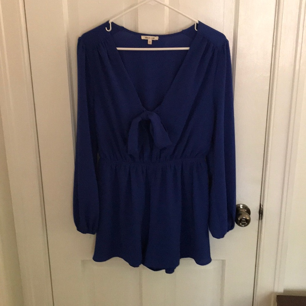 Royal blue long sleeve romper